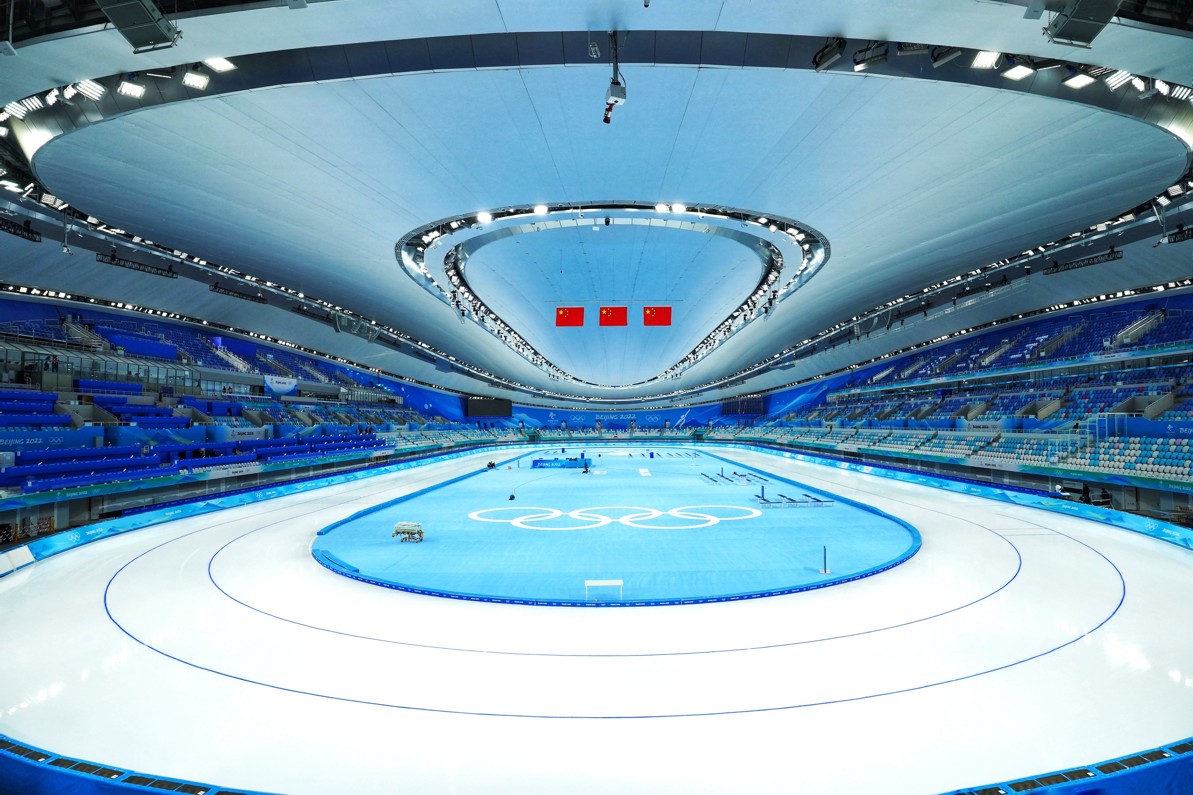 △國家速滑館，2022年1月4日，習(xí)近平總書記到這里調(diào)研。(圖/總臺國廣記者李晉拍攝)