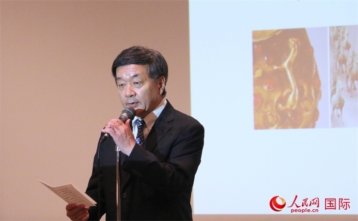主辦方代表、富士美術(shù)館館長(zhǎng)五木田聰致辭。（人民網(wǎng) 許可攝）