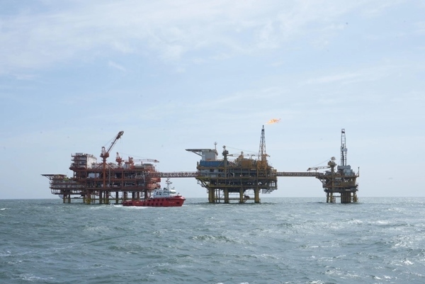 墾利6-1油田海上施工現(xiàn)場(chǎng)。受訪者供圖