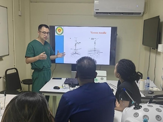 培訓(xùn)現(xiàn)場(chǎng)。第18期援圭亞那醫(yī)療隊(duì)供圖