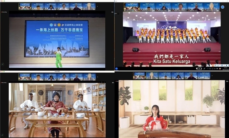 圖為開營儀式上兩國營員表演精彩節(jié)目。黎明職業(yè)大學(xué)供圖