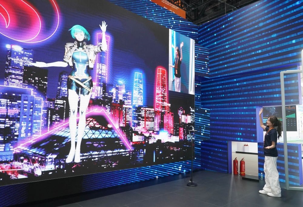 這是9月1日在國家會議中心拍攝的一款數(shù)字人。新華社記者 任超 攝
