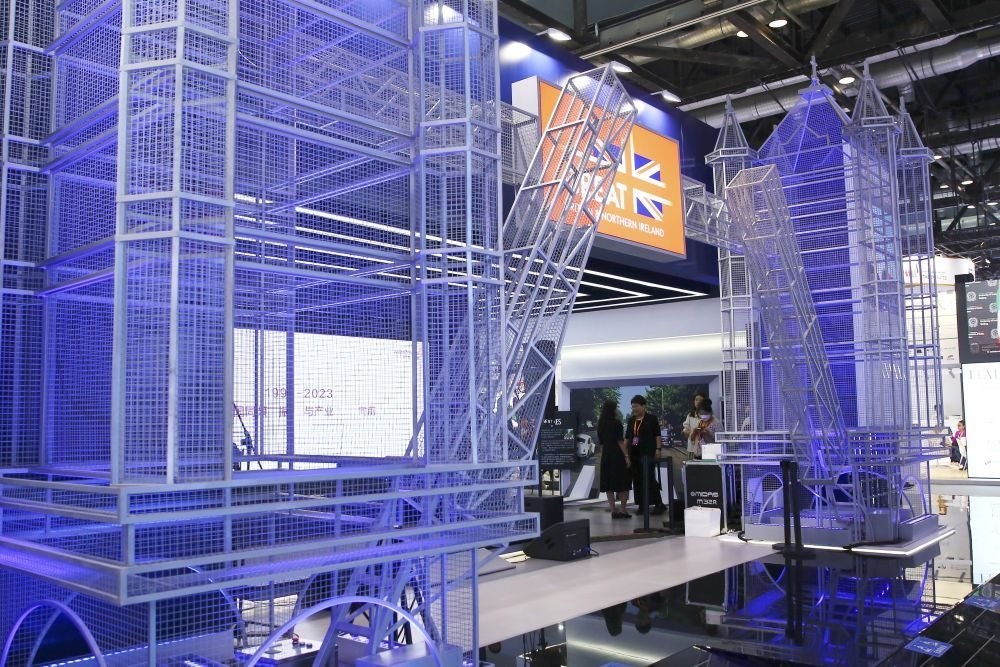 這是9月3日在國家會(huì)議中心綜合展區(qū)拍攝的英國展館。新華社記者 孫瑋彤 攝