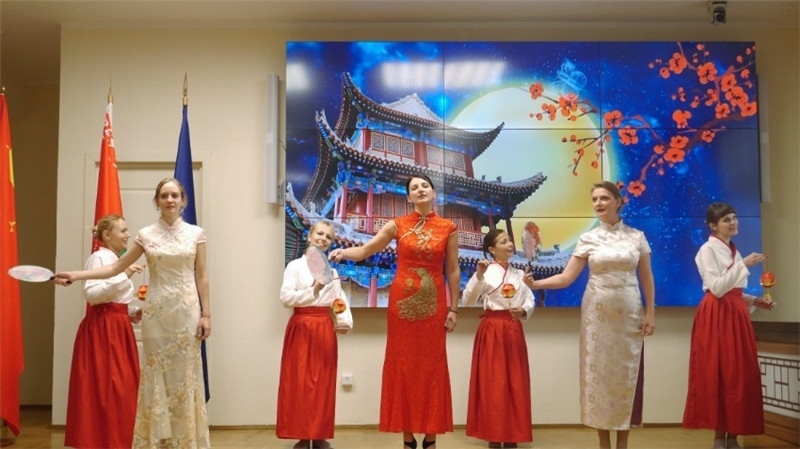 白俄羅斯國立大學孔子學院的中秋晚會。受訪者供圖