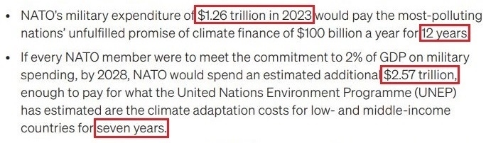 看看北約的“碳足跡”，就知道西方的氣候承諾有多扯