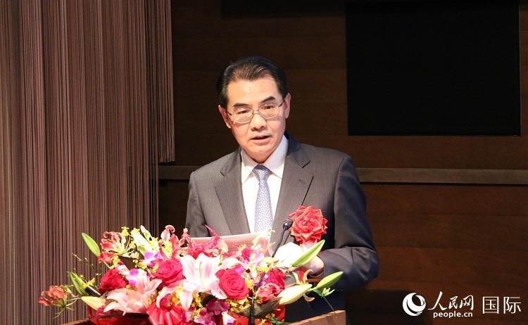 中國駐日本大使吳江浩發(fā)表致辭。人民網(wǎng) 許可攝