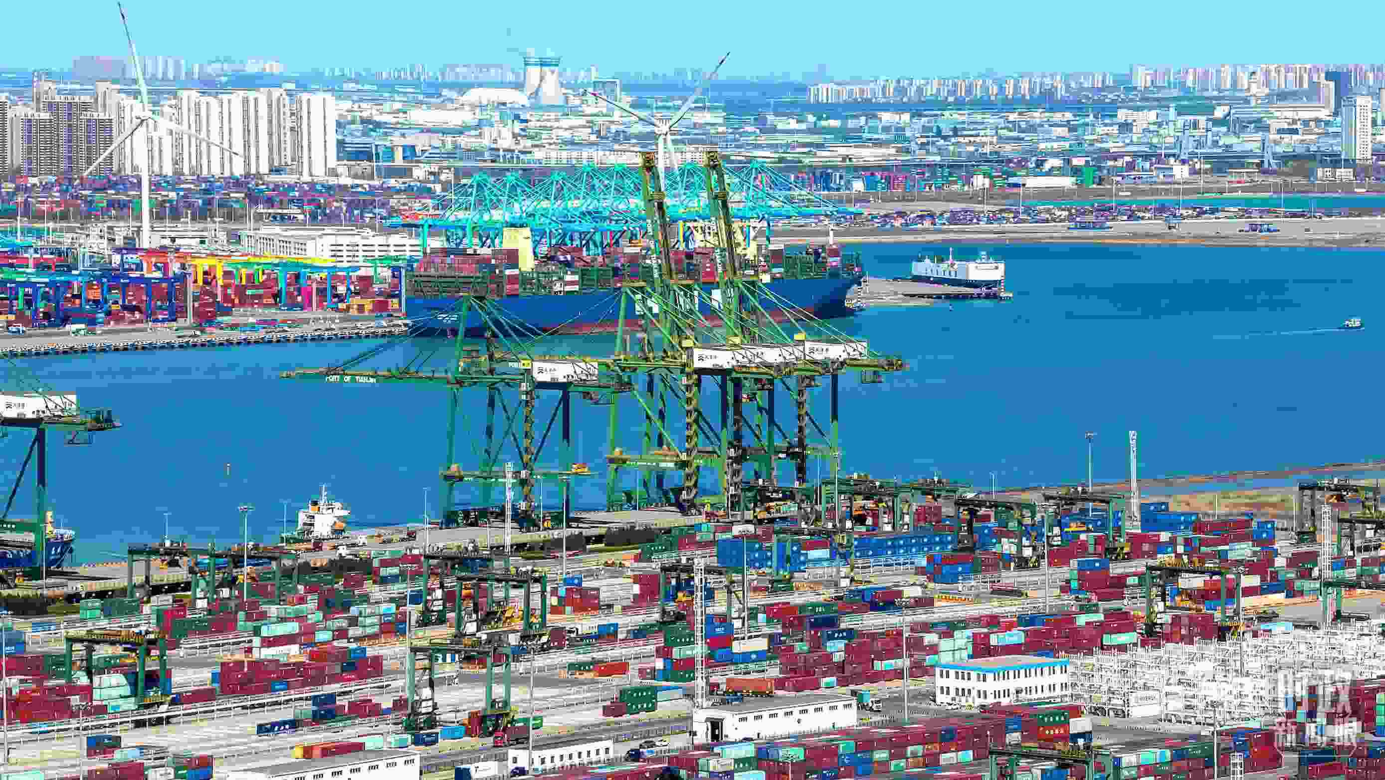 △俯瞰天津港。