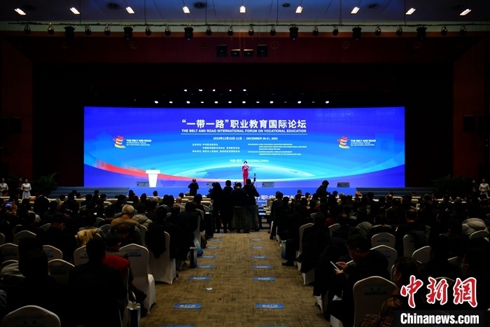 圖為 “一帶一路”職業(yè)教育國際論壇現(xiàn)場。 中新社記者 韓冰 攝