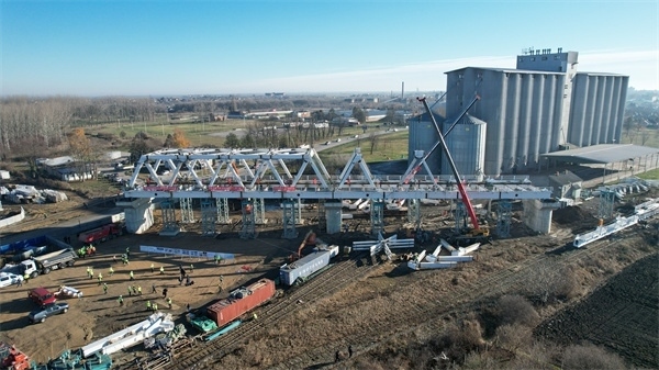 維爾巴斯特大橋鳥瞰。 匈塞鐵路中方聯(lián)營體供圖