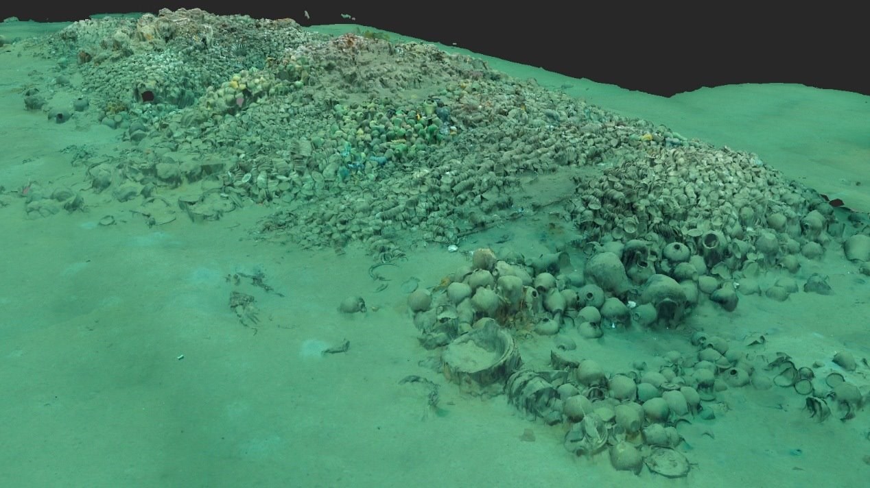 南海西北陸坡一號沉船遺址核心區(qū)三維圖。國家文物局供圖