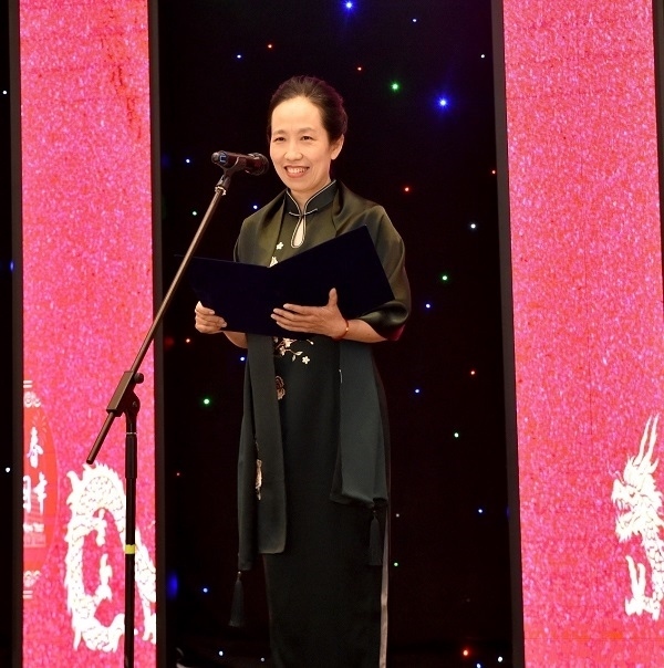 中國(guó)駐阿拉木圖總領(lǐng)事蔣薇致辭。中國(guó)駐阿拉木圖總領(lǐng)館供圖