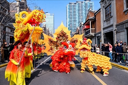 2024年2月10日，上海張園舉辦舞龍舞獅活動，為市民和游客獻上一場視覺盛宴。