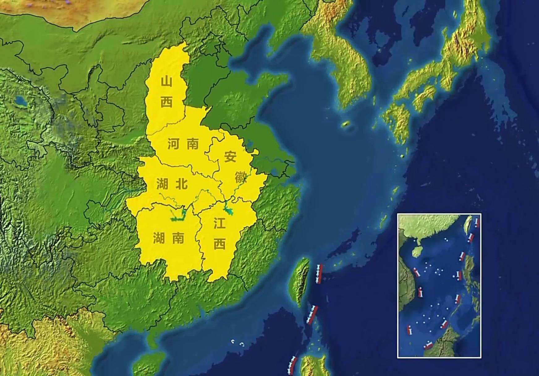 △中部地區(qū)包括晉皖贛豫鄂湘6省。