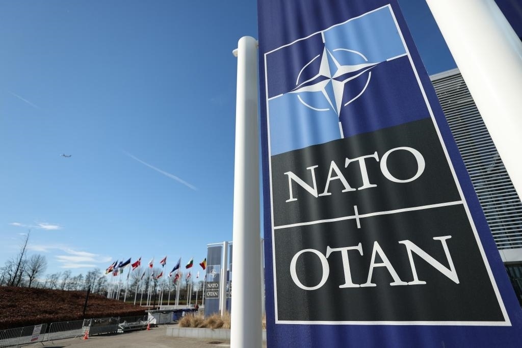 這是3月14日在比利時布魯塞爾拍攝的北約總部一角。新華社記者趙丁喆攝