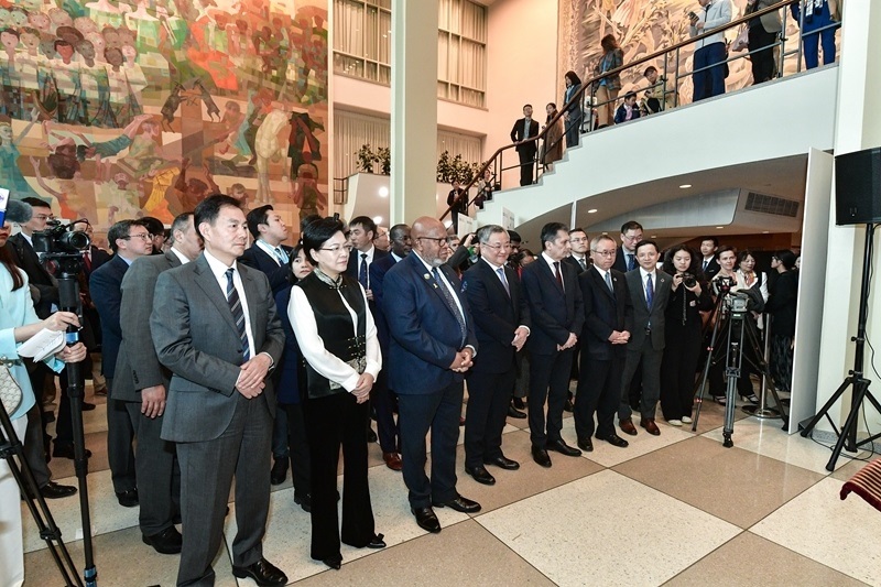 圖為“遇鑒漢字，和合共生”漢字展活動現(xiàn)場。（主辦方供圖）