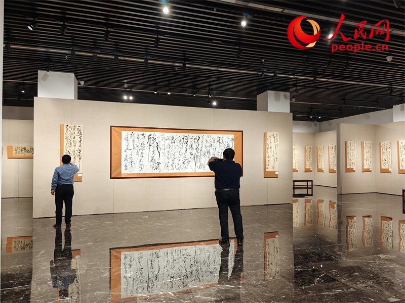 觀眾正在參觀展覽。人民網(wǎng)記者 韋衍行攝