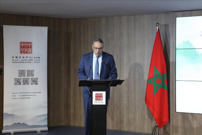 摩洛哥青年、文化和新聞部秘書長邁斯歐迪致辭，摩洛哥中國文化中心供圖