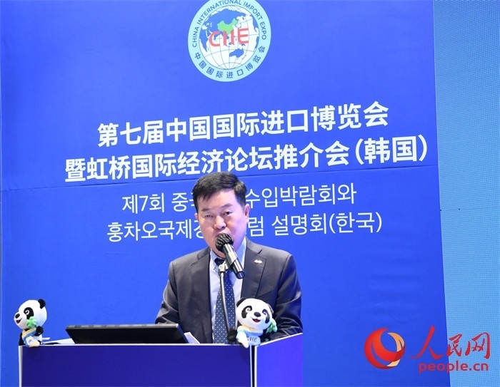 韓國貿(mào)易協(xié)會專務(wù)理事金高鉉發(fā)言。 人民網(wǎng) 程安康攝