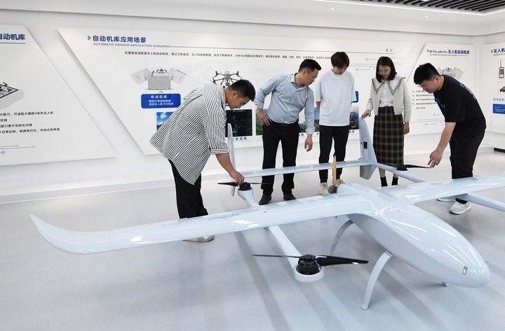 這是中科安飛（合肥）科技有限公司生產(chǎn)的無人機(jī)產(chǎn)品。（2024年5月16日攝）新華社發(fā)（郭如琦 攝）