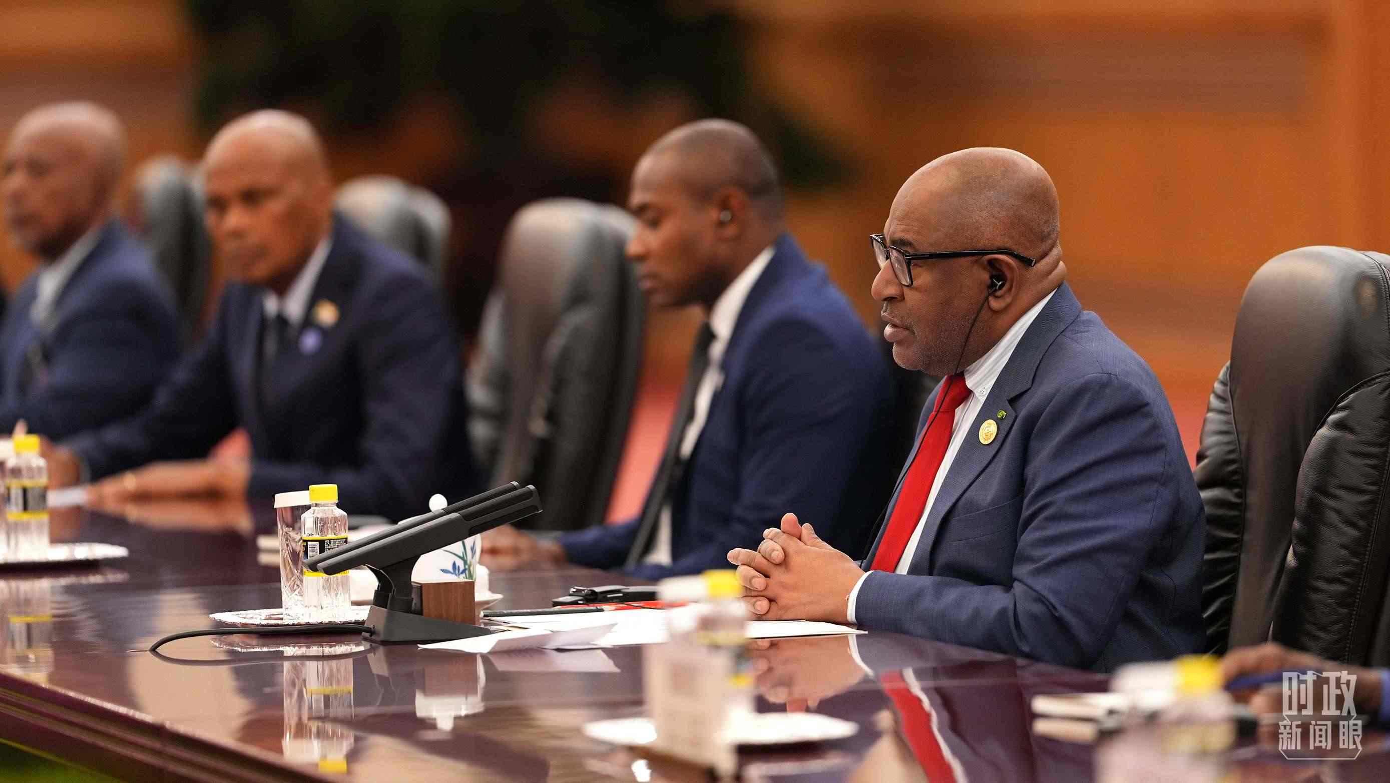 △科摩羅總統(tǒng)阿扎利。（總臺(tái)記者李晉拍攝）