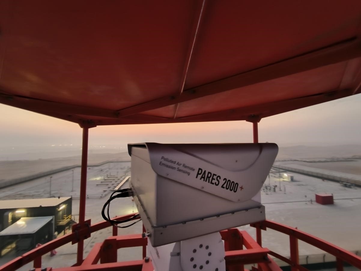 紅外線氣體監(jiān)測及智能預警系統(tǒng)主設備。振華石油供圖