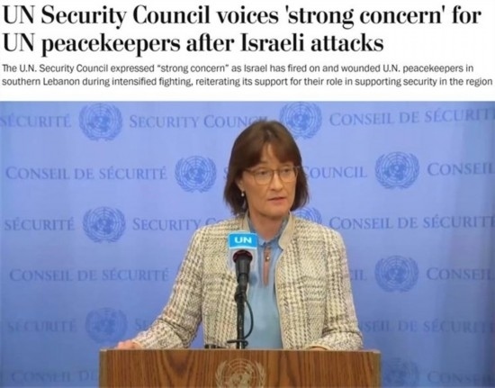 《華盛頓郵報》報道截圖（題圖為本月安理會輪值主席、瑞士常駐聯(lián)合國代表帕絲卡萊·貝里斯維爾）