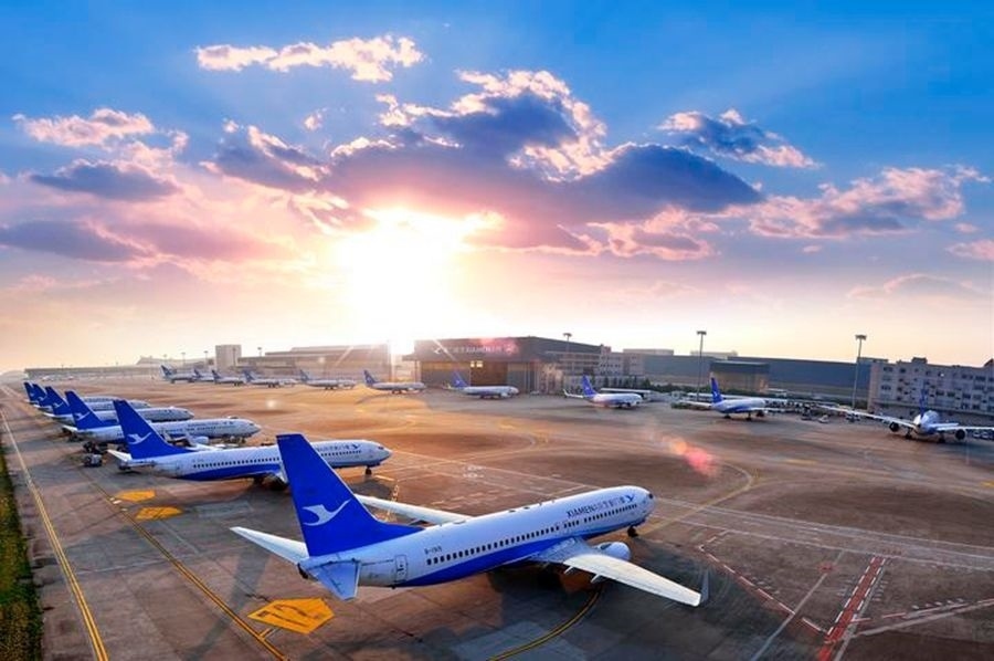 這是如今廈門航空的機(jī)隊(duì)照片。（廈門航空有限公司供圖）