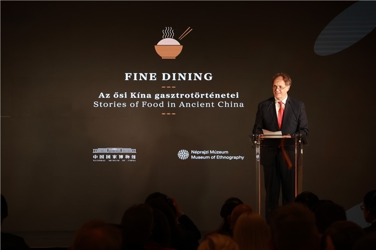 匈牙利文化和創(chuàng)新部副國務秘書喬鮑致辭。圖片由中國駐匈牙利大使館提供。