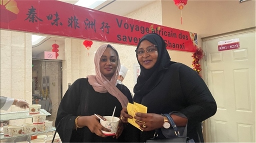 陜西涼皮+清真肉夾饃受到乍得友人歡迎。主辦方供圖