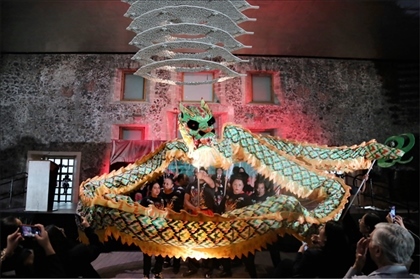 墨西哥華人社團(tuán)的舞龍舞獅表演。主辦方供圖