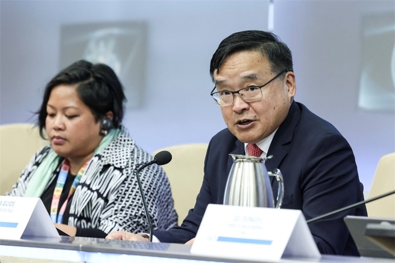 中國駐意大利大使賈桂德向與會者闡述全球發(fā)展倡議的深刻內(nèi)涵。主辦方供圖