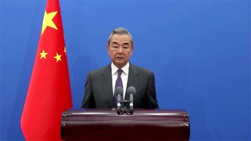 中共中央政治局委員、中央外辦主任王毅發(fā)表視頻致辭。主辦方供圖