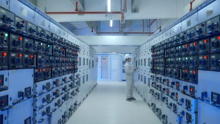 300兆瓦壓氣儲(chǔ)能示范工程低壓配電室。受訪者供圖