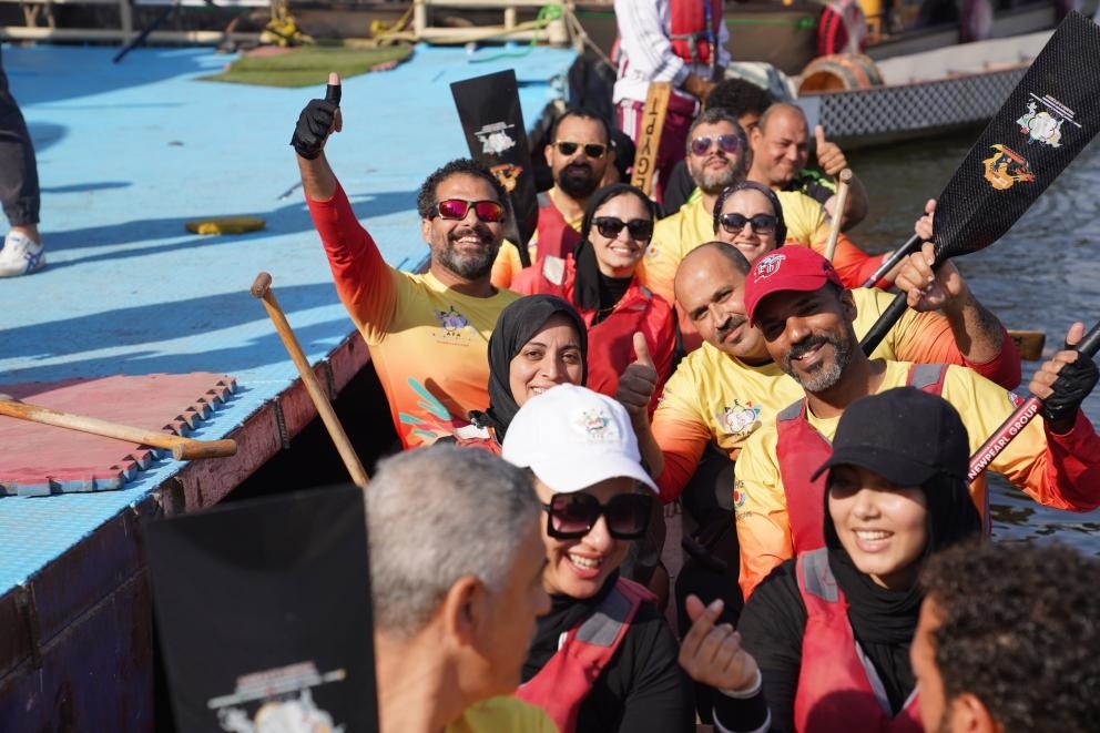 活動(dòng)現(xiàn)場(chǎng)龍舟競(jìng)技，共慶春節(jié)。開羅中國(guó)文化中心供圖