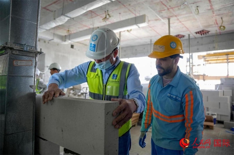 砌墻。人民網(wǎng)塔里克·易卜拉欣攝