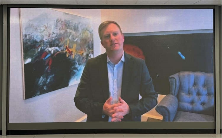 麥克弗森部長通過視頻表達對中南基建合作前景和未來了良好祝愿。中國銀行約翰內(nèi)斯堡分行供圖