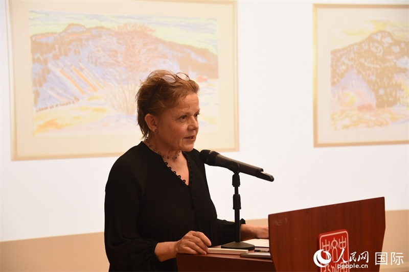 瑞典著名畫家比麗塔·穆爾的藝術(shù)講座。人民網(wǎng)記者 殷淼攝