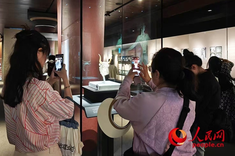 觀眾在故宮博物院參觀展覽。人民網(wǎng)記者 韋衍行攝