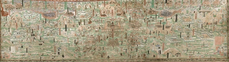 莫高窟第61窟內(nèi)的《五臺山圖》。