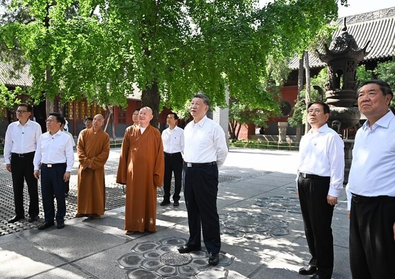 △2025年5月19日，習近平總書記在河南洛陽白馬寺考察。